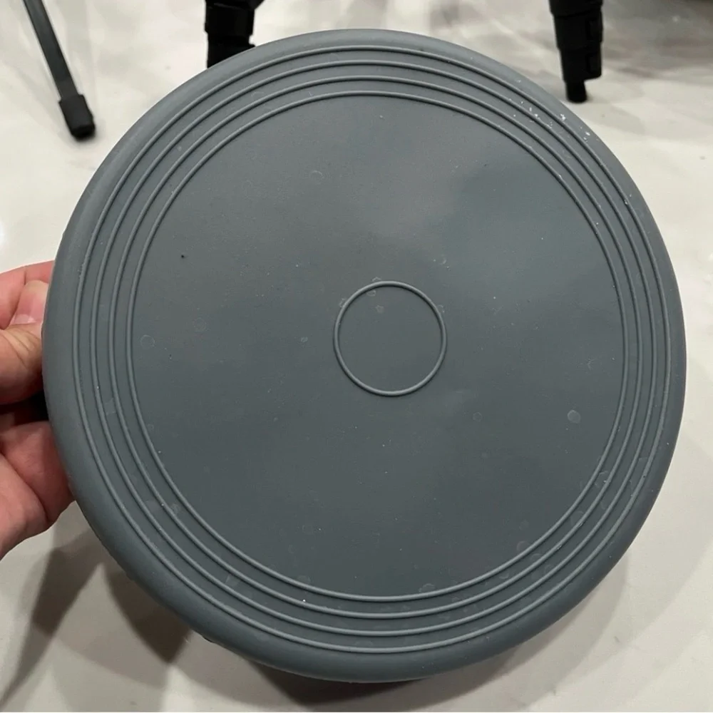 Gray and Silver Dog Paw Print Feeding Bowl